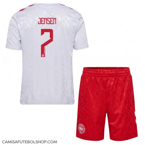 Camisa de time de futebol Dinamarca Mathias Jensen #7 Replicas 2º Equipamento Infantil Europeu 2024 Manga Curta (+ Calças curtas)